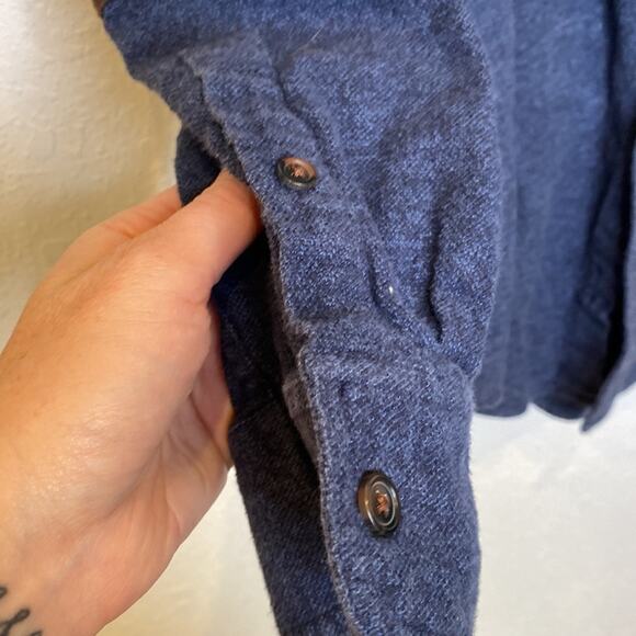 Chaps Blue Chambray Flannel Button Down Long Sleeve Men’s Shirt EUC Sz 2XLT - Picture 4 of 11